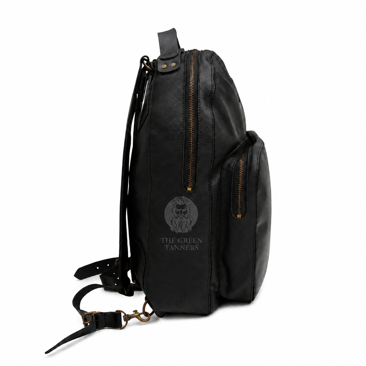 black leather bag, black leather halloween tote bag, black leather halloween candy bag, black leather spooky handbag