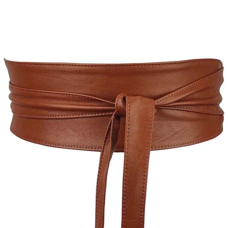 leather obi belt, leather wrap belts, leather sash belt, brown wrap belt, handmade leather wrap belt