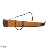 Tan and Brown Waxed Canvas Leather Shotgun Case, Canvas Leather Rifle Case, Shotgun Case