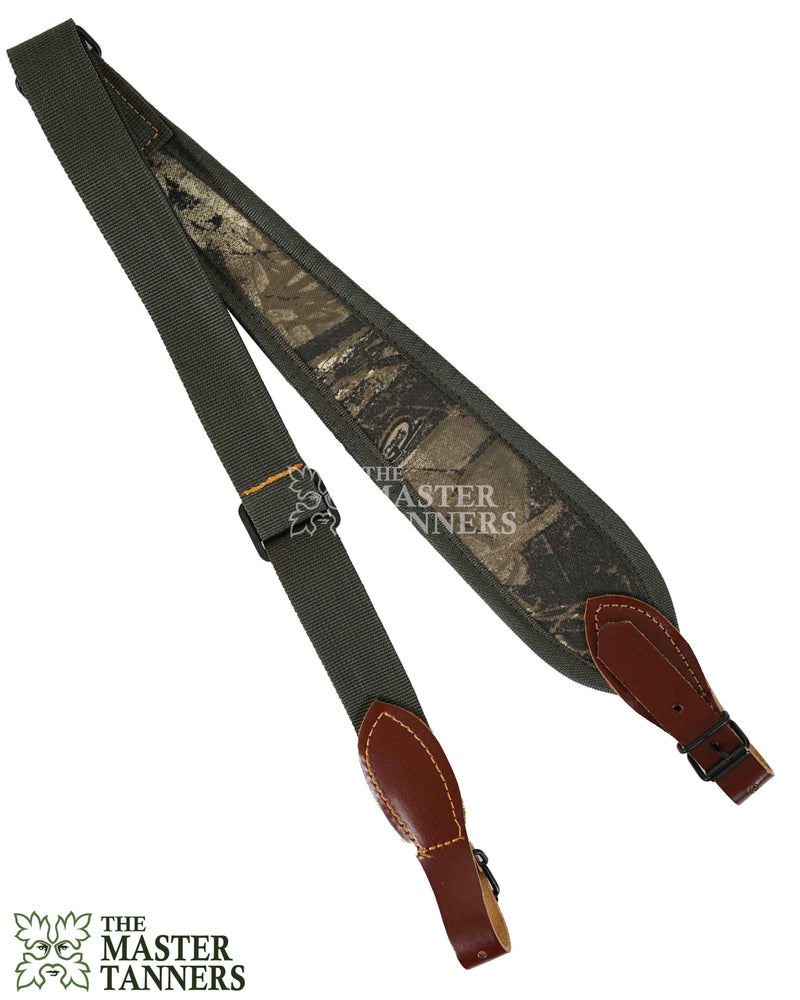 canvas leather shotgun sling, shoulder belt strap, leather canvas belt strap 