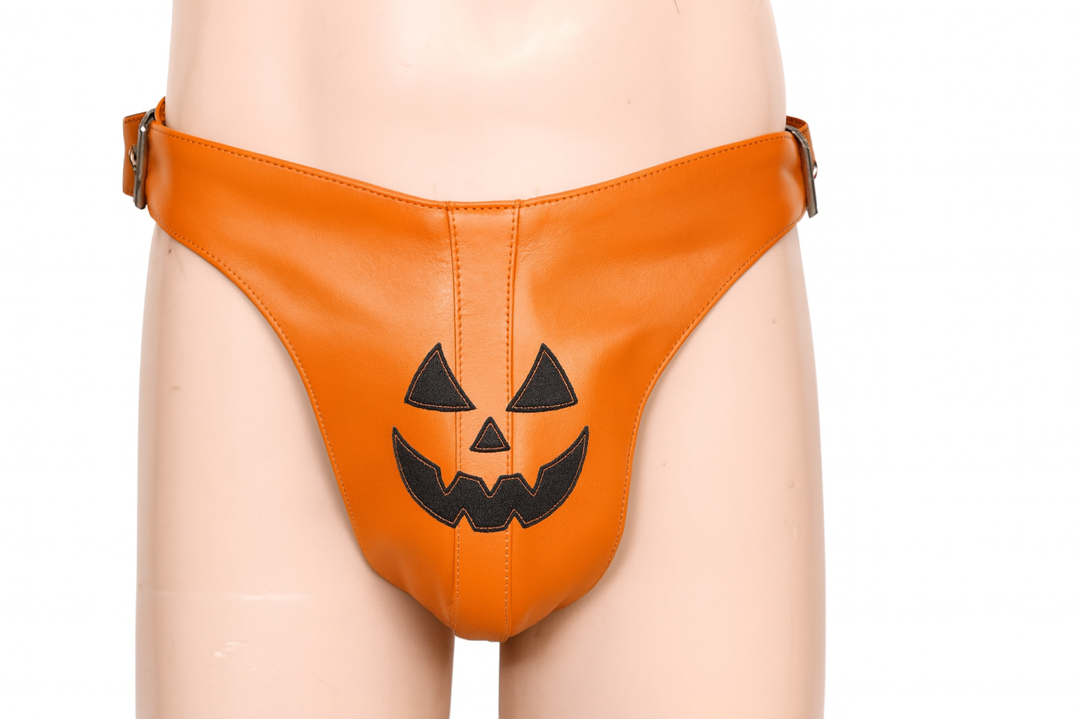 Halloween Premium Orange Gay Leather Jockstrap