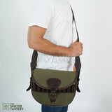 leather canvas cartridge bag, canvas carridge bag, canvas ammo bag,  ammo storage solution