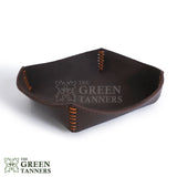 leather valet tray, valet tray, brown leather valet tray