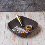 leather valet tray, valet tray, brown leather valet tray