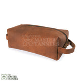 leather toiletry bag, brown toiletry bag