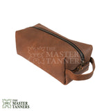 leather toiletry bag, brown toiletry bag