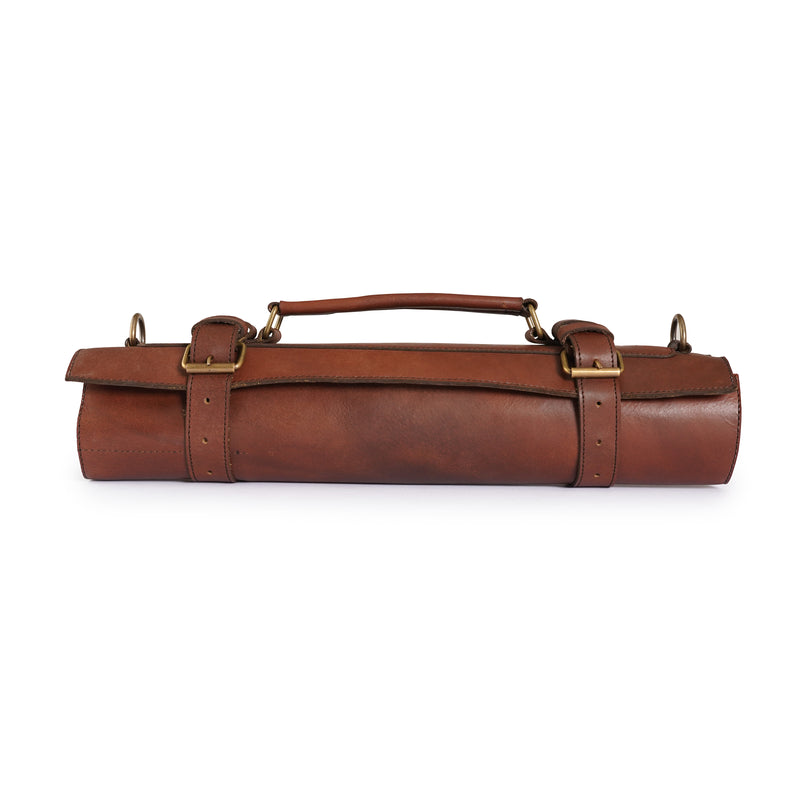 leather knife roll, leather tool bags, brown knife roll 