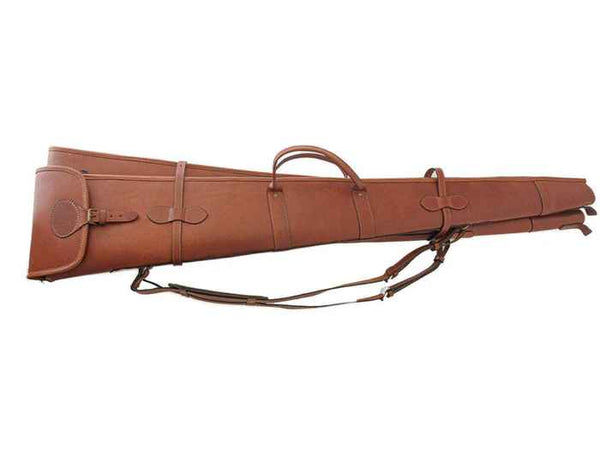 double brown leather shotgun case, leather gun slip case, Leather Shotgun Cases