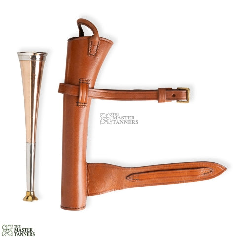 Fox Hunting Horn with Leather Case, Fox Hunting Horn, 3 Band Horn, Hunting Horn with Leather Case, fox hunting horn for sale, Fox Hunting Horn