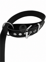 leather bondage collar and leash, leather bondage collar, bdsm collar, slave collar, leather bondage collars, bdsm collars, bondage collars, bondage slave collars, padded collars, restraint collar, leather bdsm bondage collar  