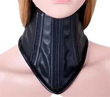 leather bdsm collar, leather bondage collar, leather slave collar, leather neck restraint, leather posture collar, posture collar bondage, bdsm posture collar