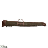 Green and Brown Waxed Canvas Leather Shotgun Case, Canvas Leather Gun Slip Case, Canvas Leather Shotgun Case