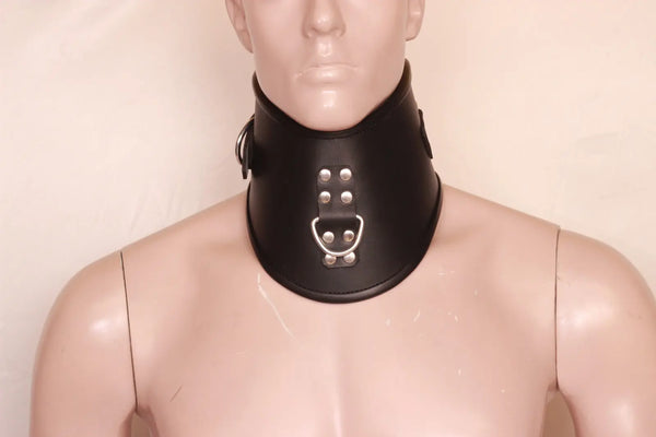 3D-Ring Leather Posture Slave Collar | Perfect for Any BDSM Scene