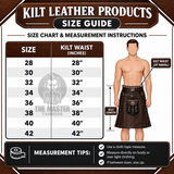 Sexy Leather kilt with Front Button Closure