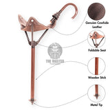 leather camping stool, foldable shooting stick, Camping Stool