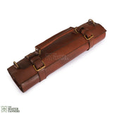 leather knife roll, leather tool bags, brown knife roll 