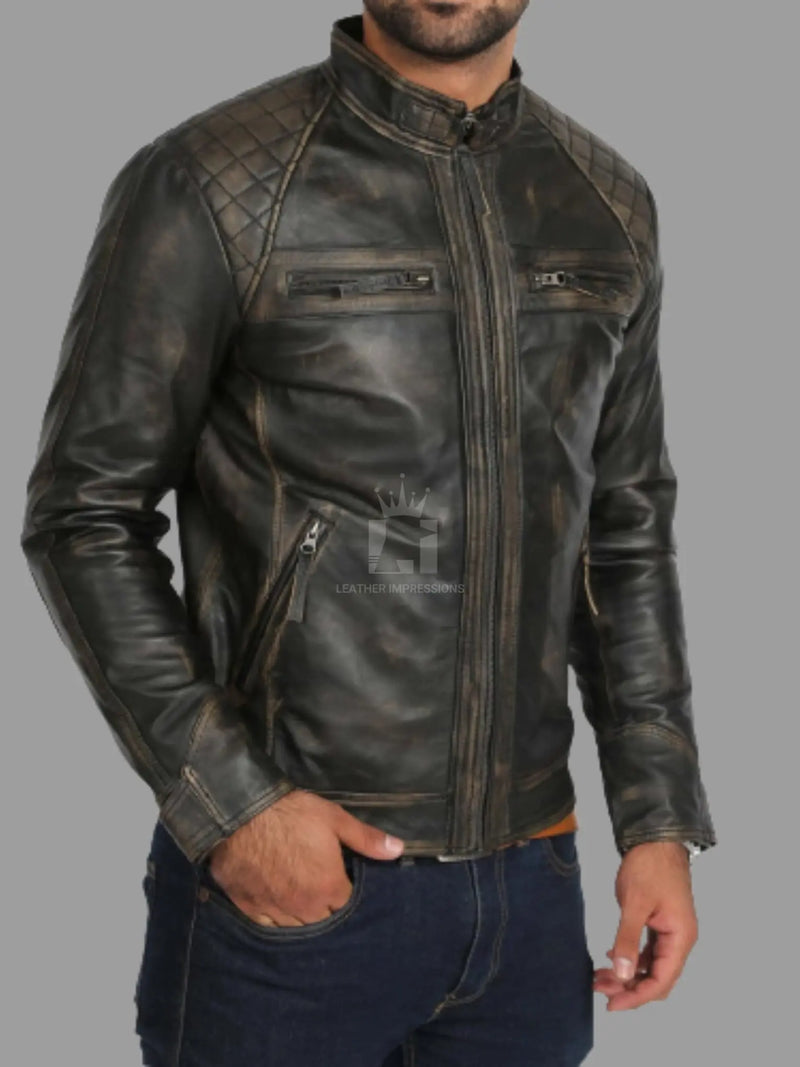 leather jacket, leather zipper jacket, genuine leather jacket, leather biker jacket