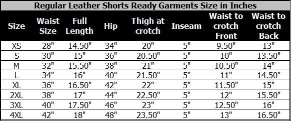 Genuine Leather Chaps Shorts for Men with cargo pockets