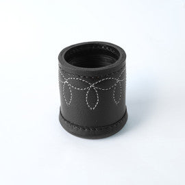 Leather Yahtzee Dice Cup with 5 free Dice - Black