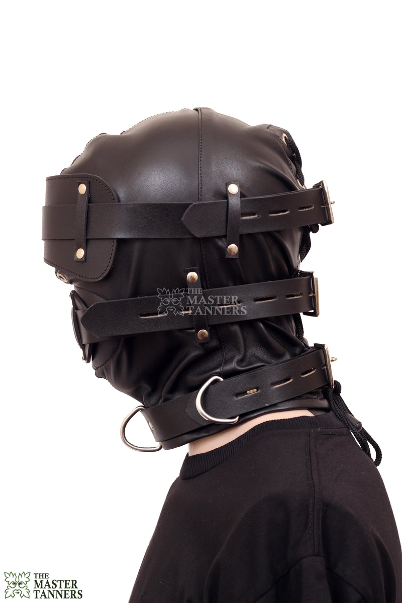 Sensory Deprivation Leather Bondage Hood