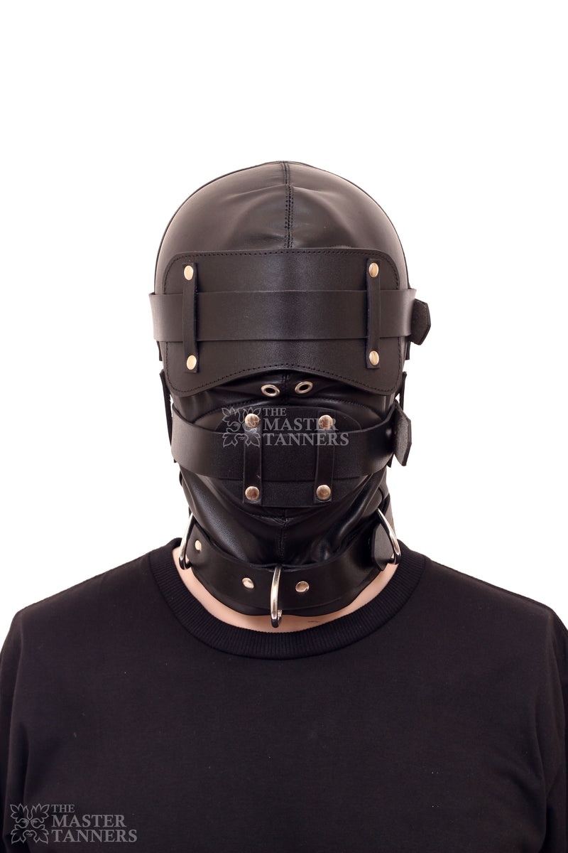 Sensory Deprivation Leather Bondage Hood