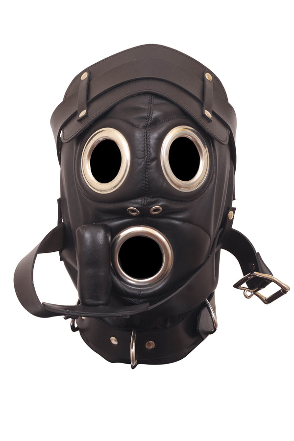 Sensory Deprivation Leather Bondage Hood