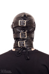 Sensory Deprivation Leather Bondage Hood