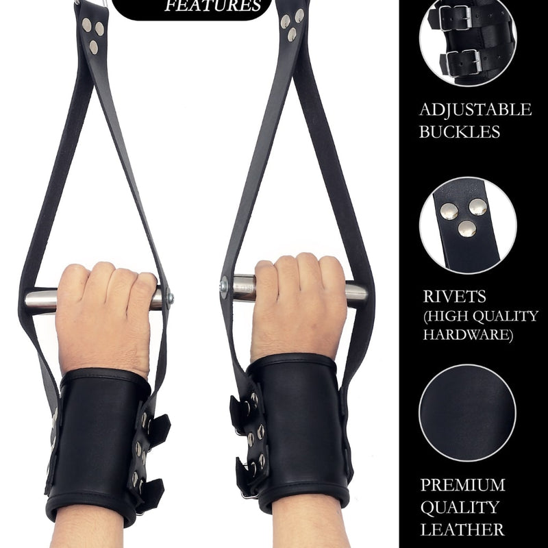 Leather Suspension Bondage Wrist Cuffs