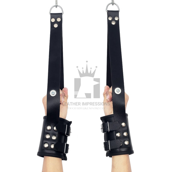 Leather Suspension Bondage Wrist Cuffs