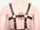 leather harness, leather gay harness, leather bondage harness, mens leather harness, leather harness for men, bondage harness, gay harness, gay leather harness, mens leather harness, leather body harness, body harness, leather jockstrap, adjustable leather harness, durable leather, men’s leather gear, body harness with jockstrap, metal accents, premium leather, secure fit, bold leather harness