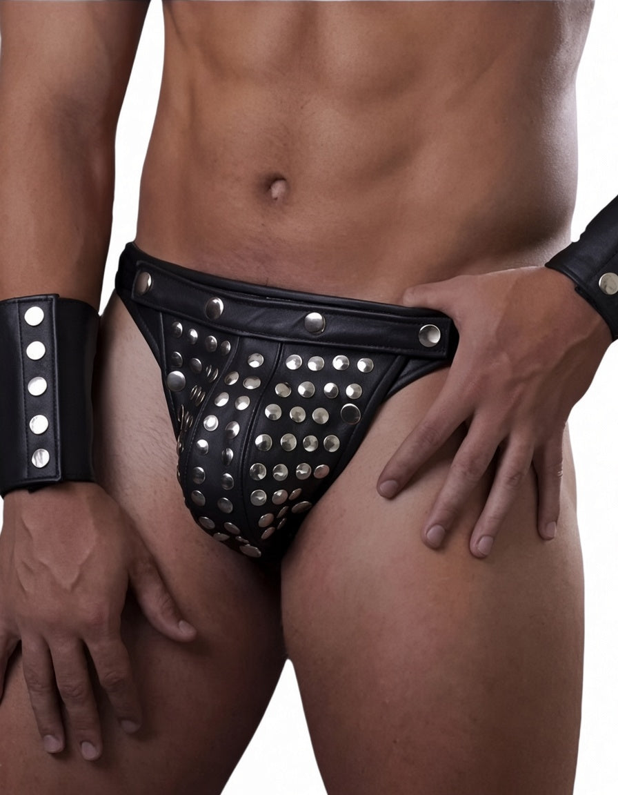 leather jockstrap, leather bondage jockstrap, bdsm jockstrap, leather bondage underwear, gay leather jockstrap, gay jockstrap, gay jockstrap fetish