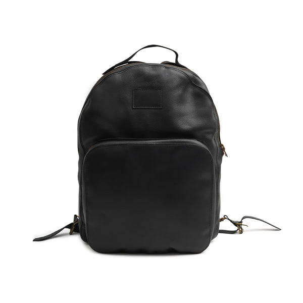 Premium Black Leather Backpack