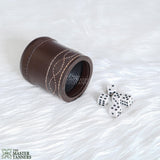 leather dice cups, brown dice cup, leather dice cup, dice shaker, leather dice shaker