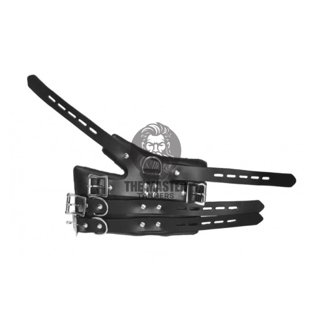 premium leather wrist suspension cuffs, eather suspension cuffs, fur lined leather suspension cuff kit with bondage ring, high quality heavy leather padded wrist suspension cuffs, leather ankle suspension cuff, leather bondage suspension cuffs, suspension cuffs, bondage suspension cuffs, bdsm suspension cuffs, bdsm leather suspension cuffs
