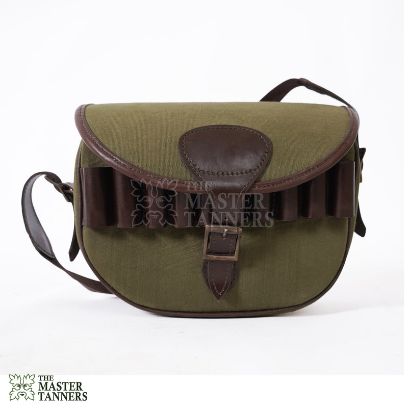 leather canvas cartridge bag, canvas carridge bag, canvas ammo bag,  ammo storage solution