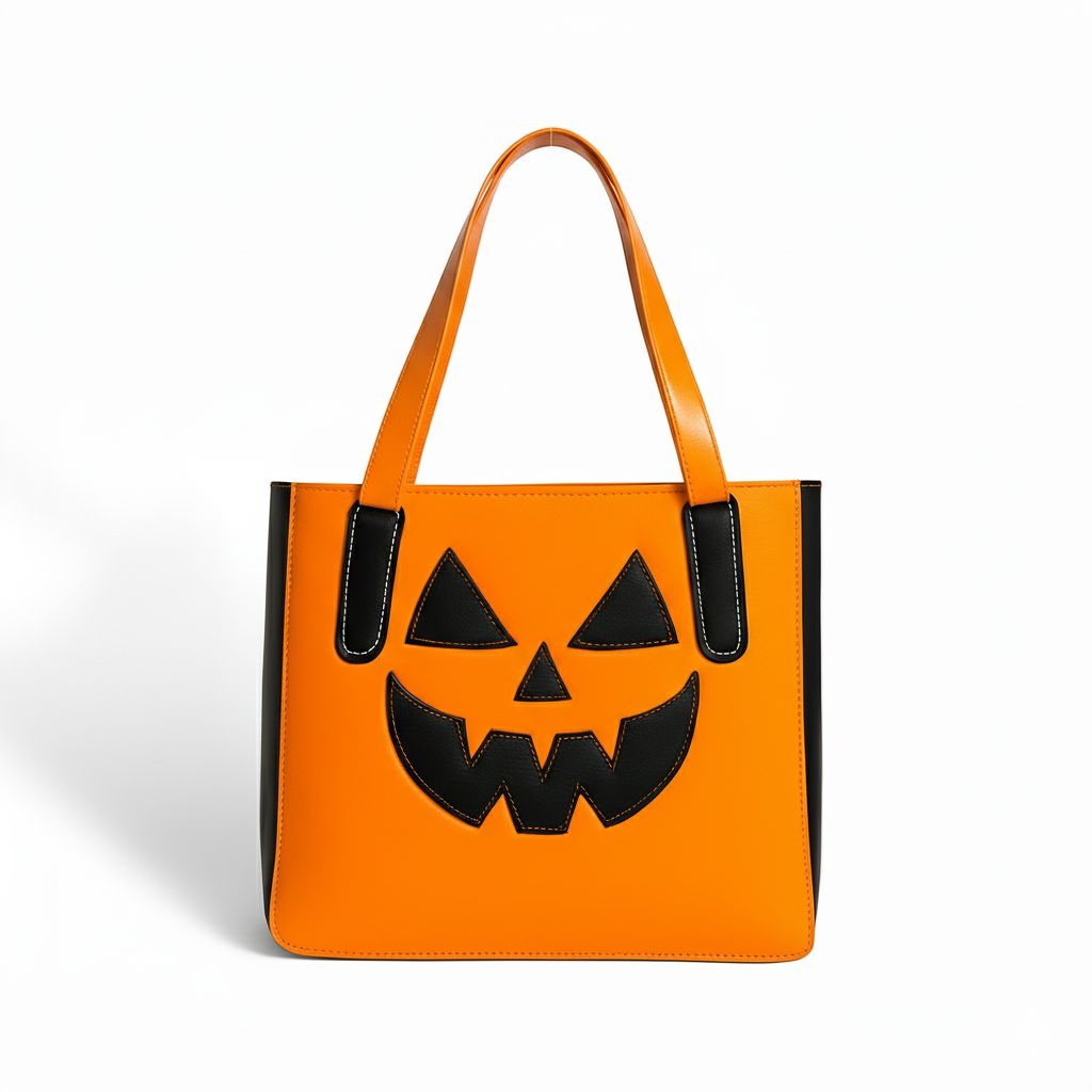 Halloween Classic Yellow Tote Bag Leather