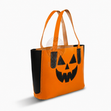 leather tote bag, halloween tote bag, leather bags for women, leather accessories