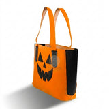 leather tote bag, halloween tote bag, leather bags for women, leather accessories