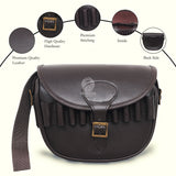 leather cartridge bag, brown cartridge bag, leather shooting bag,