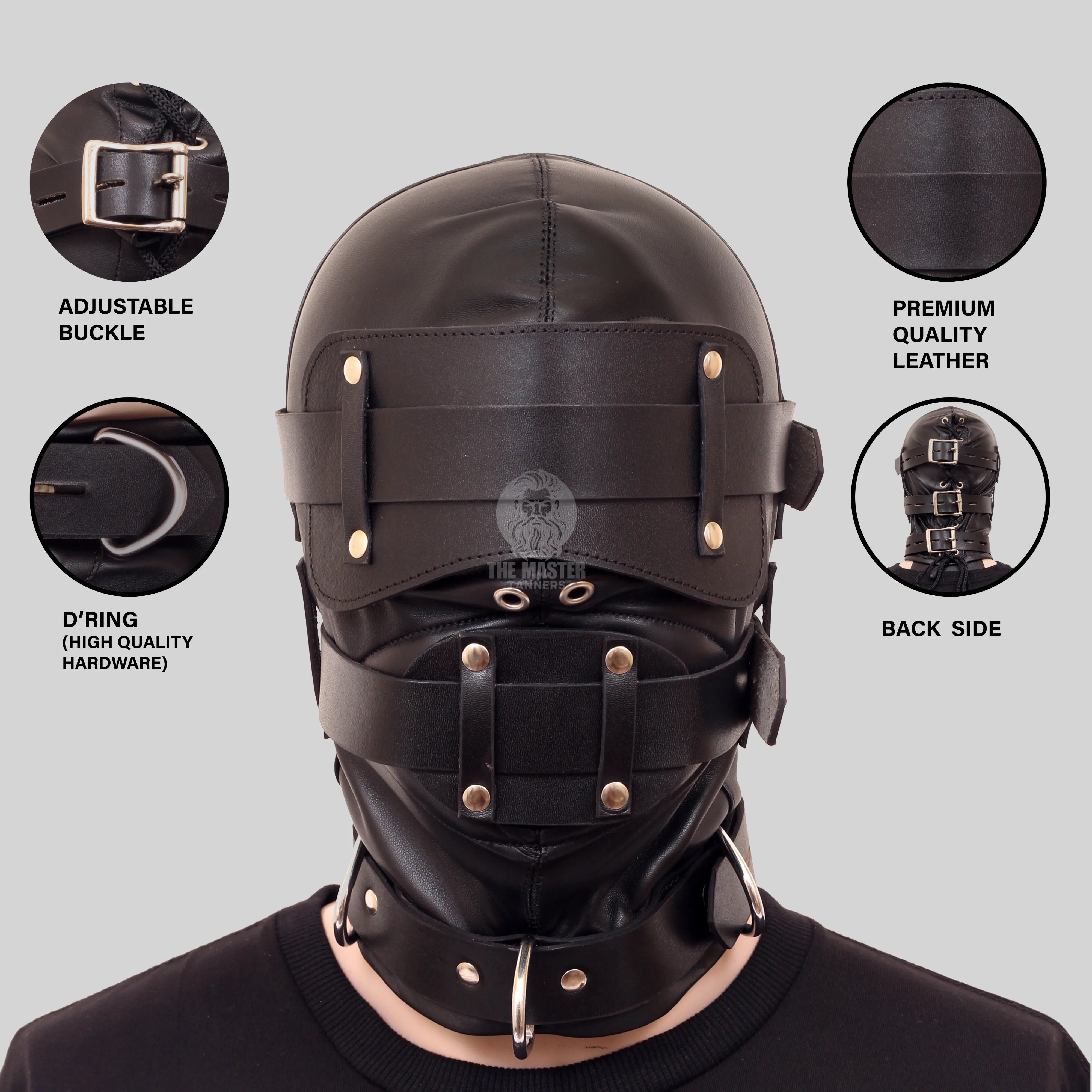 Sensory Deprivation Leather Bondage Hood