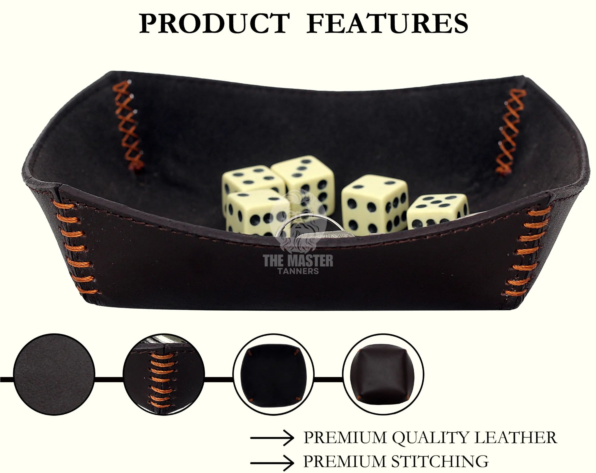 leather valet tray, valet tray, brown leather valet tray