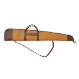 Tan and Brown Waxed Canvas Leather Shotgun Case, Canvas Leather Rifle Case, Shotgun Case