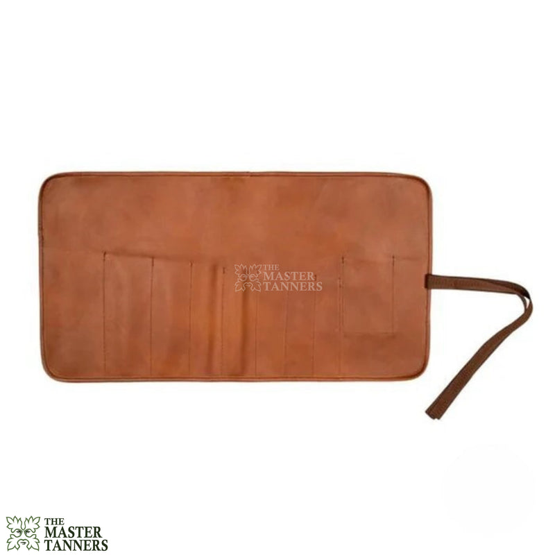 Classic Brown Knife Roll, Leather Tool Bag, Classic Knife Roll