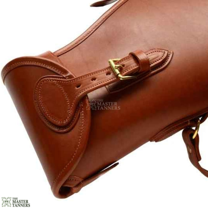 Brown Leather Rifle Case, Leather Rifle Case with Flap Closure, Rifle Case with Buckle, Rifle Case with Buckle