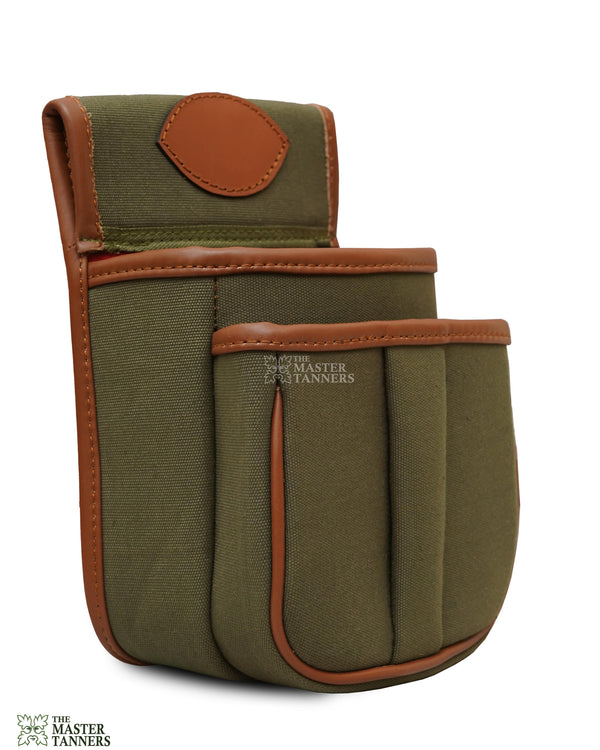 Canvas Leather Cartridge Bag, Canvas Belt Pouch, canvas cartridge bag, cartridge holder, shotgun cartridge bag, Leather Belt Pouch