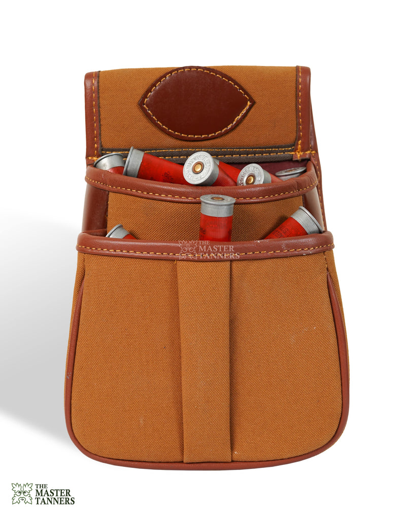 Canvas Leather Cartridge Bag, Canvas Belt Pouch, canvas cartridge bag, cartridge holder, shotgun cartridge bag, Leather Belt Pouch