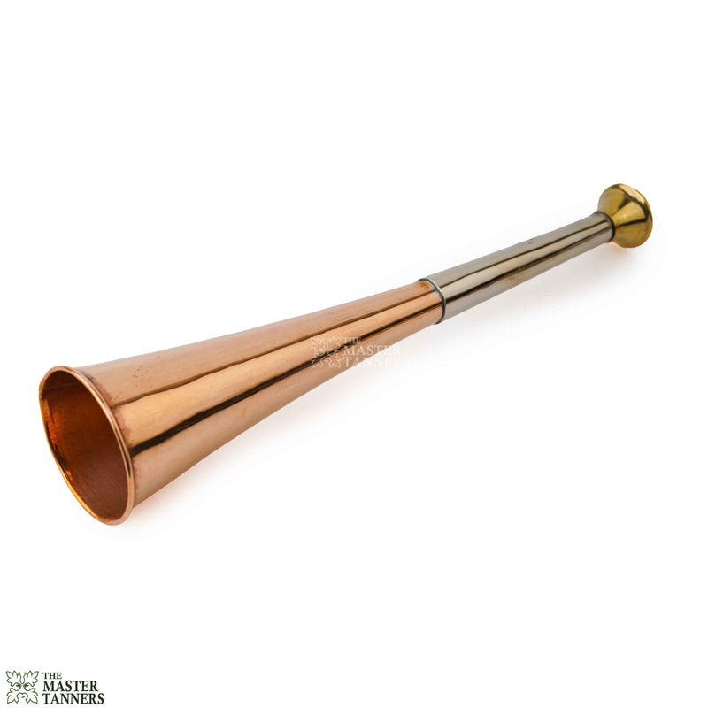 Fox Hunting Horn, copper fox hunting horn, hunting horn with brass mouthpiece, fox hunting horn for sale