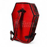 leather coffin backpack, leather backpack, coffin bag, coffin backpack