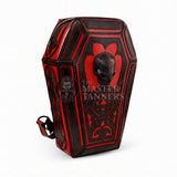 leather coffin backpack, leather backpack, coffin bag, coffin backpack