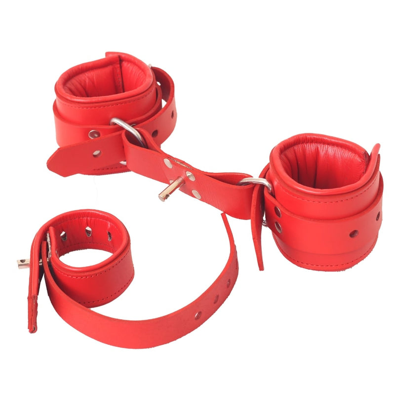 Wrist to Ball Leather Handcuffs| BDSM Cuffs